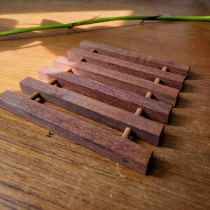 Vintage Mid-Century Teak Slatted Wood Trivet Kettle Pad Danish Minimalism