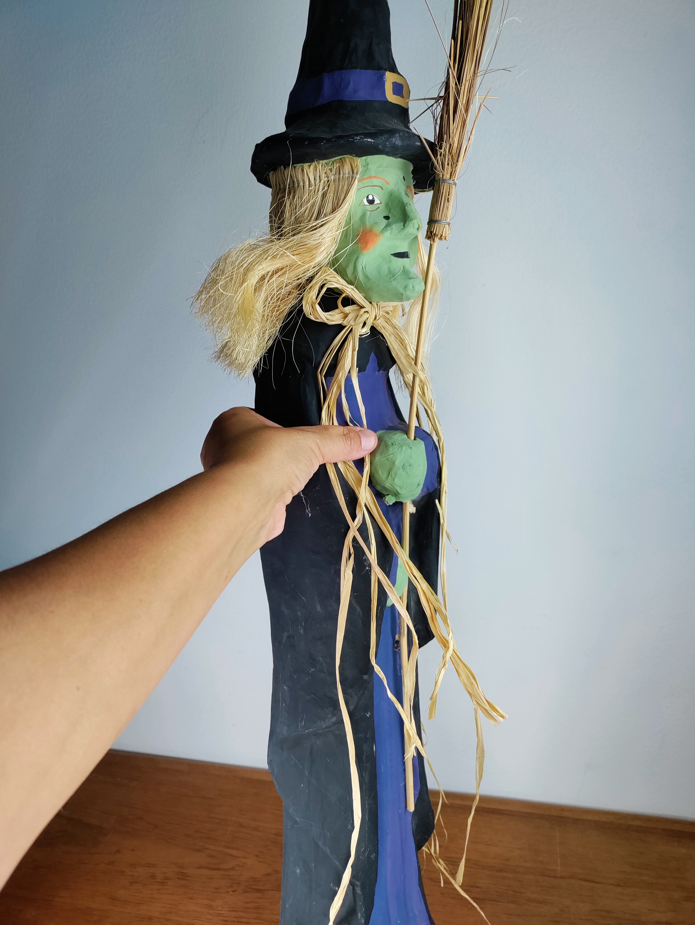 Vintage Halloween Paper Mache Witch 30" High Decor - Etsy