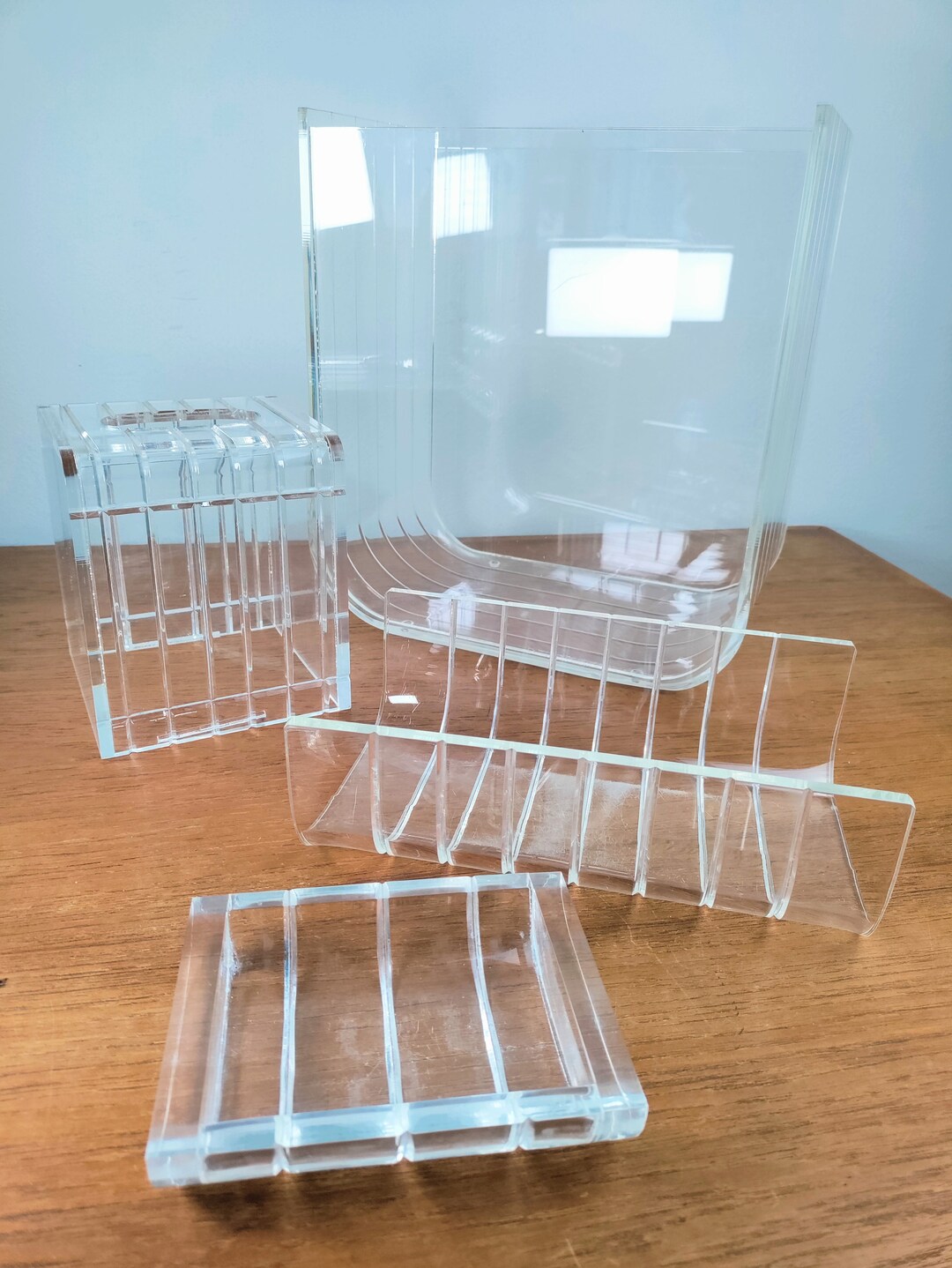 Vintage Clear Lucite Bathroom Accessories Etsy