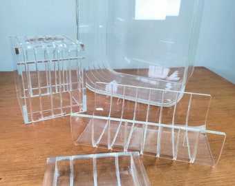 Vintage Clear Lucite Bathroom Accessories