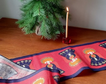 MCM Vintage SODAHL Designs Denmark Scandinavian Christmas Angel Table Runner