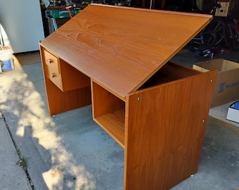 Mid-Century Danish Modern Teak Drafting Desk Nordisk Andels Eksport Furniture