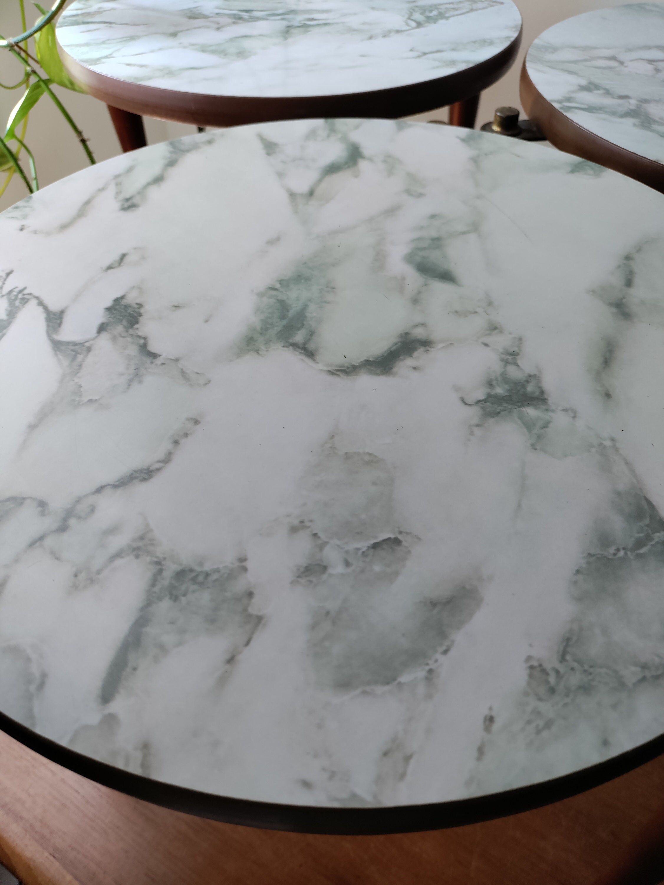 Stacking Stone Table Vintage Mid-century Stacking Nesting Tables Set of 3 Faux Marble - Etsy