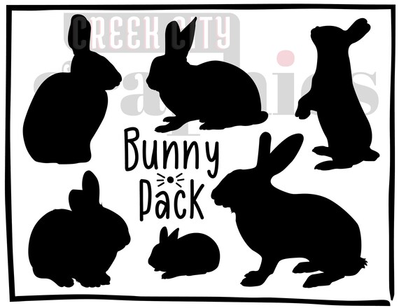 Bunny Rabbit Silhouette Pack SVG PNG EPS Cut Files | Etsy