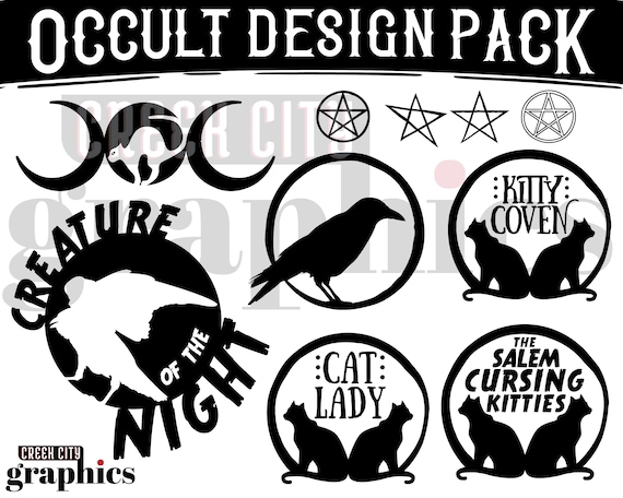 Spooky Witchy Occult Halloween Aesthetic Digital Design Pack - SVG • PNG • EPS Cut Files