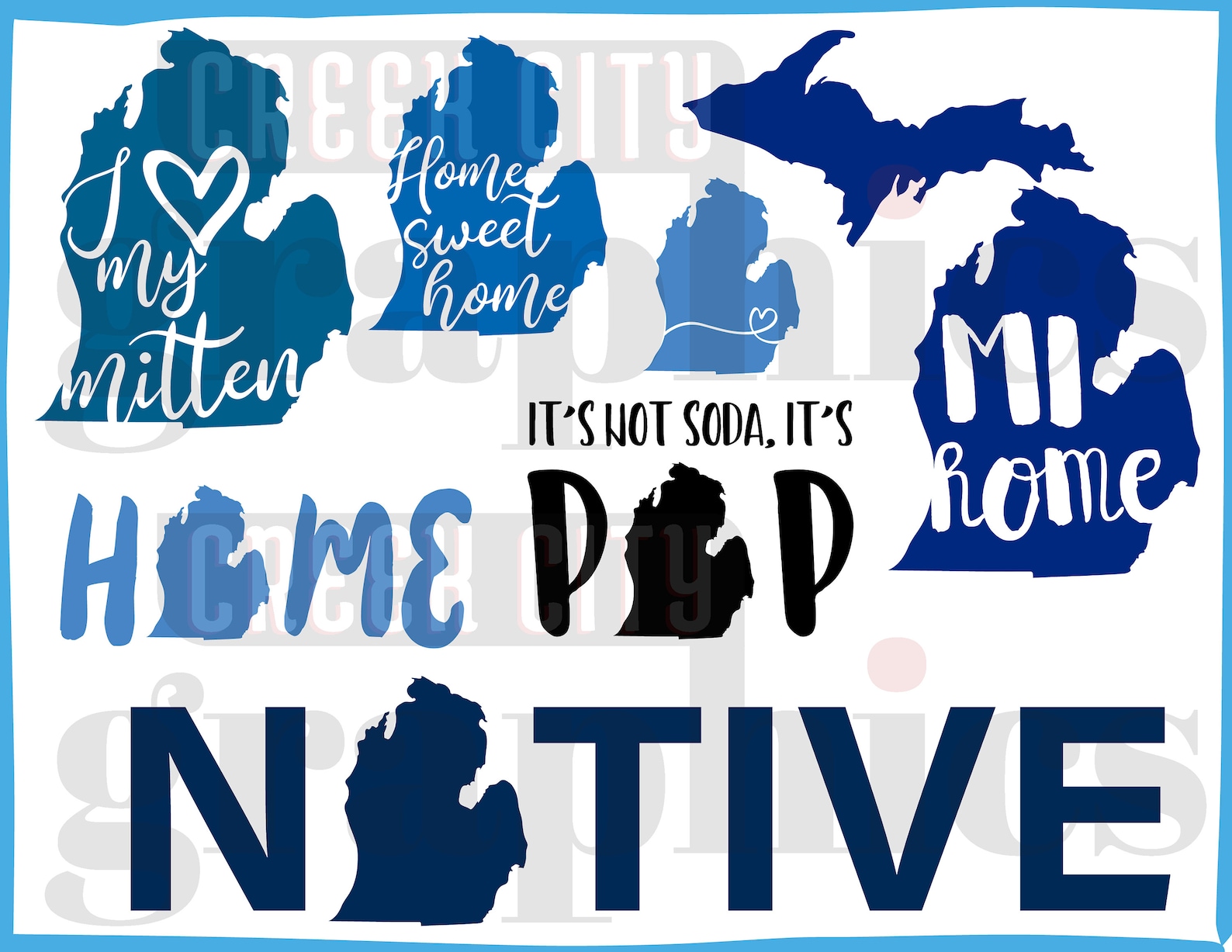State of Michigan Mitten Decal Design Pack SVG PNG EPS Etsy