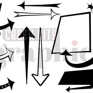 1950s/60s Retro Arrow Signs Signage Pointing Set - SVG • PNG • EPS Cut Files