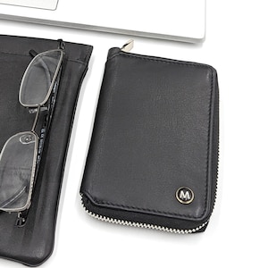Handgefertigte italienische Ledertasche mit Reißverschluss und RFID-Schutz