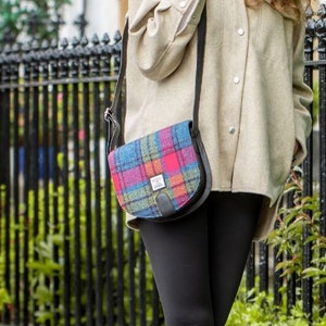 Cross Body Bag / Satchel Bag in Rainbow Tweed (Genuine Harris Tweed). Ladies Satchel, Crossbody Purse.