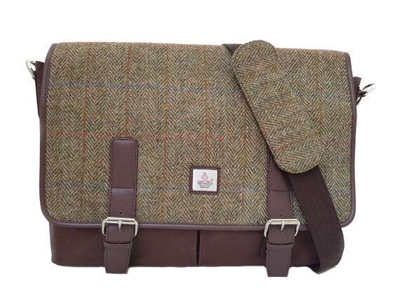 Harris tweed messenger bag Clearance