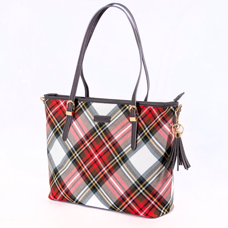 tartan plaid tote bag