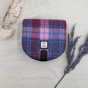 Harris Tweed Cross Body Bag , Pastel Pink , Unique Shoulder Bag , Cross Body Bag Pattern