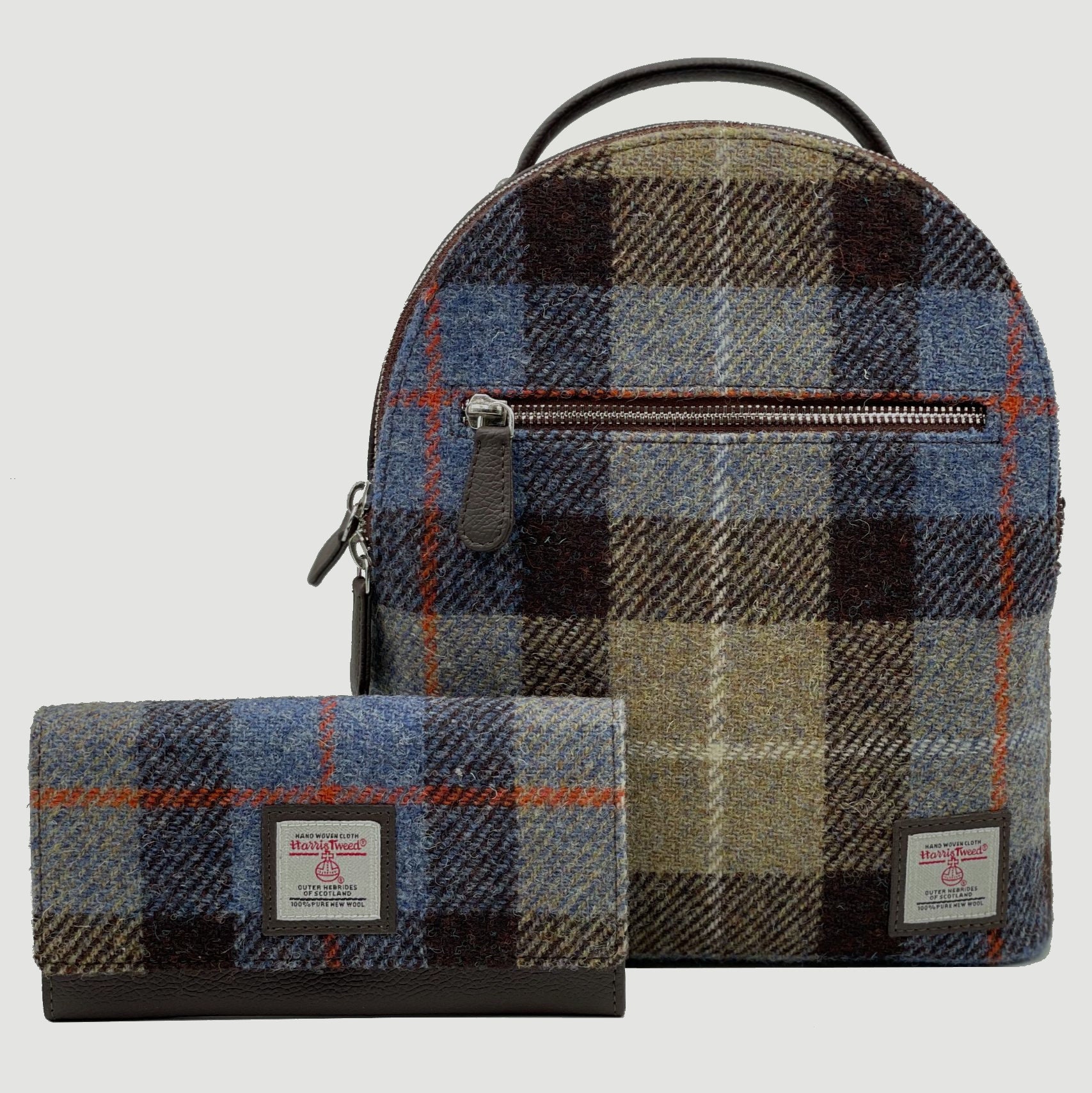 Scottish Harris Tweed Backpack & Coin Purse Set - Compact Casual Bag for Women Our summer collection of Harris Tweed bags are here! Crafty  main image 4