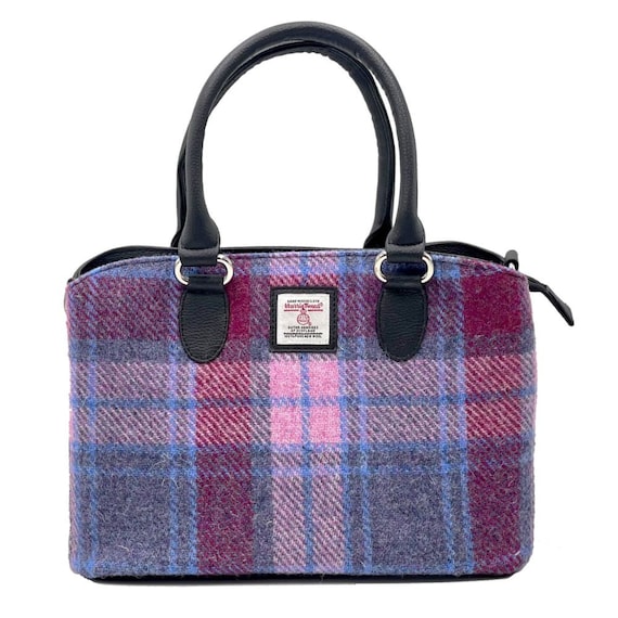 Harris Tweed Top Handle Bag - Gift for Women - Pastel Pink
