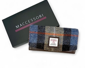 Harris Tweed Gift. Harris Tweed Purse for Women. Plaid Fabric Purse / Ladies Wallet