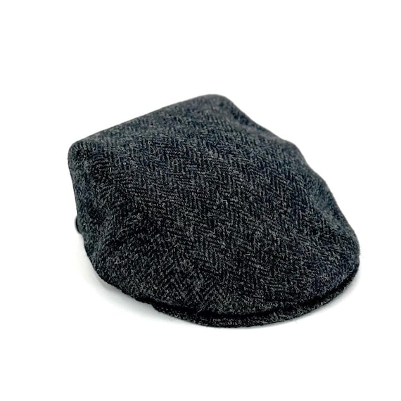 Harris Tweed Charcoal Herringbone Flat Cap (one Size Fits All) - Etsy
