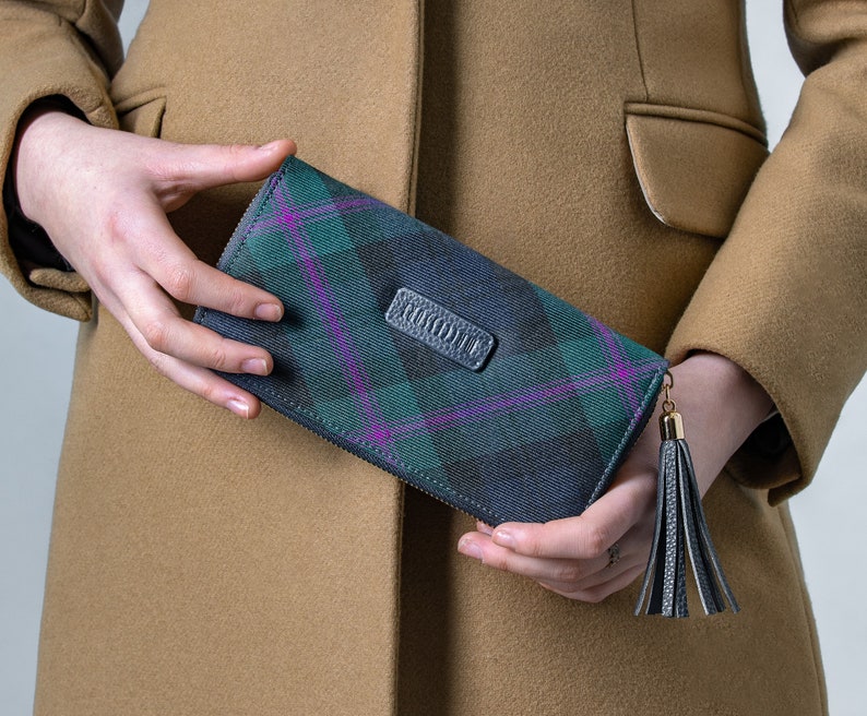 green tartan purse