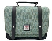 Unique Work Bag - Harris Tweed Messenger Bag Women , Gift for her in new Turquoise colour.