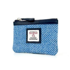 Porta monete da donna in Harris Tweed azzurro cielo. Piccolo porta carte - regali ideali per le donne / regali per lei
