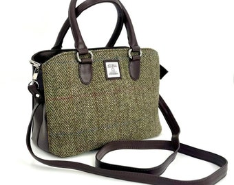 Harris Tweed Top Handle Bag - Country Green - Unique Bag