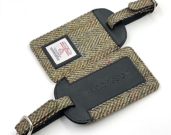 Harris Tweed luggage tag