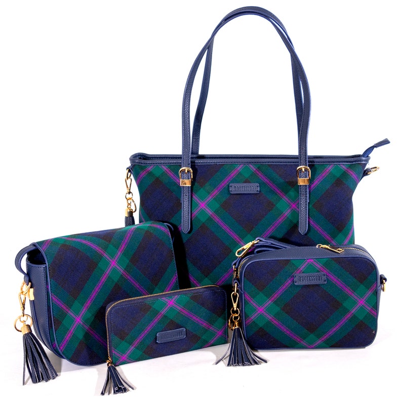 green tartan purse