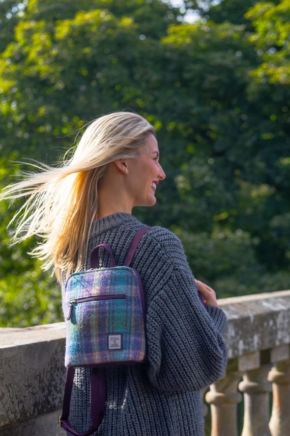 harris and tweed mini backpacks Backpack [20 Colors] Harris Tweed hand woven in the Outer Hebrides Harris Tweed Mini Backpack in
