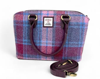 Harris Tweed Top Handle Bag - Gift for Women - Pastel Pink - Woven Bag