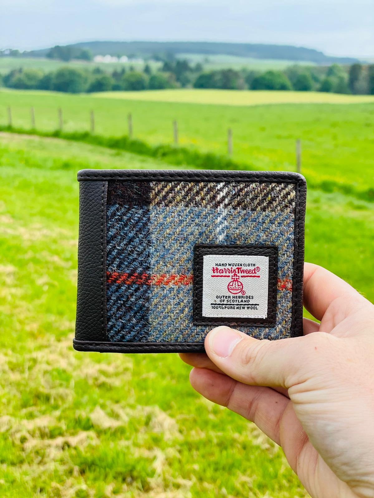 Harris Tweed Wallet, Plaid Wallet, Harris Tweed Trifold Scottish