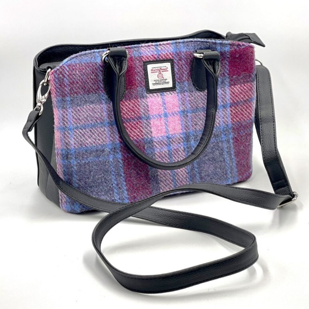 Harris Tweed Top Handle Bag - Gift for Women - Pastel Pink