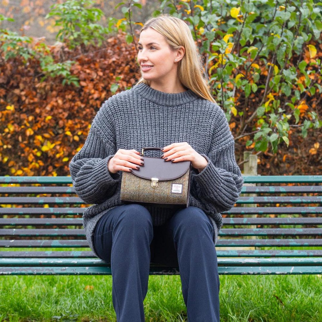 Ladies Mini Day Bag Women Harris Tweed / Small Cross Body Satchel