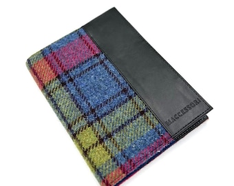 Harris Tweed Notebook with Vegan Leather Trim - Unique and Practical Stationery Must-Have