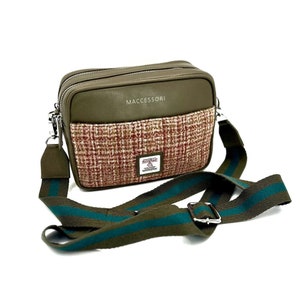 Harris Tweed Camera Bag in New 2024 Maple Tweed. Ideal size cross body Bag for everyday .