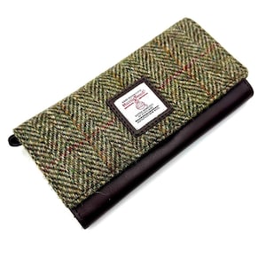 Harris Tweed Purse Verde - Cartera Slim Mujer , Cartera Tela Mujer