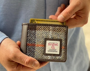 Harris Tweed Bifold Wallet. This Slim Wallet is the perfect Scottish Gift