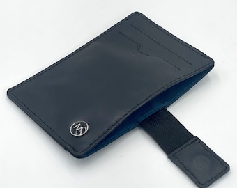 Black Italian Leather Card Holder