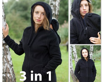 Manteau, veste de portage bébé 3en1 en polaire | FROGGY STYLE babywearing | Porte-Bébé, Echarpe de portage, Maternité, pour enfant, vetement