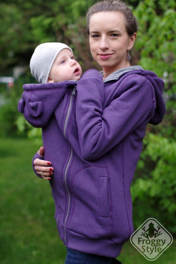Buy 3in1 Babywearing Coat Baby Wearing Jacket Baby Carrier Cover Cotton Front back Kangaroo Hoodie S 2XL Purple Plus Size Maternity Online in India Etsy