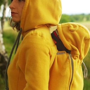 Chaqueta de maternidad polar versátil para portear bebés, portabebés (como Tula, Ergobaby), bandolera tipo canguro con capucha (delante/detrás) ESTILO FROGGY