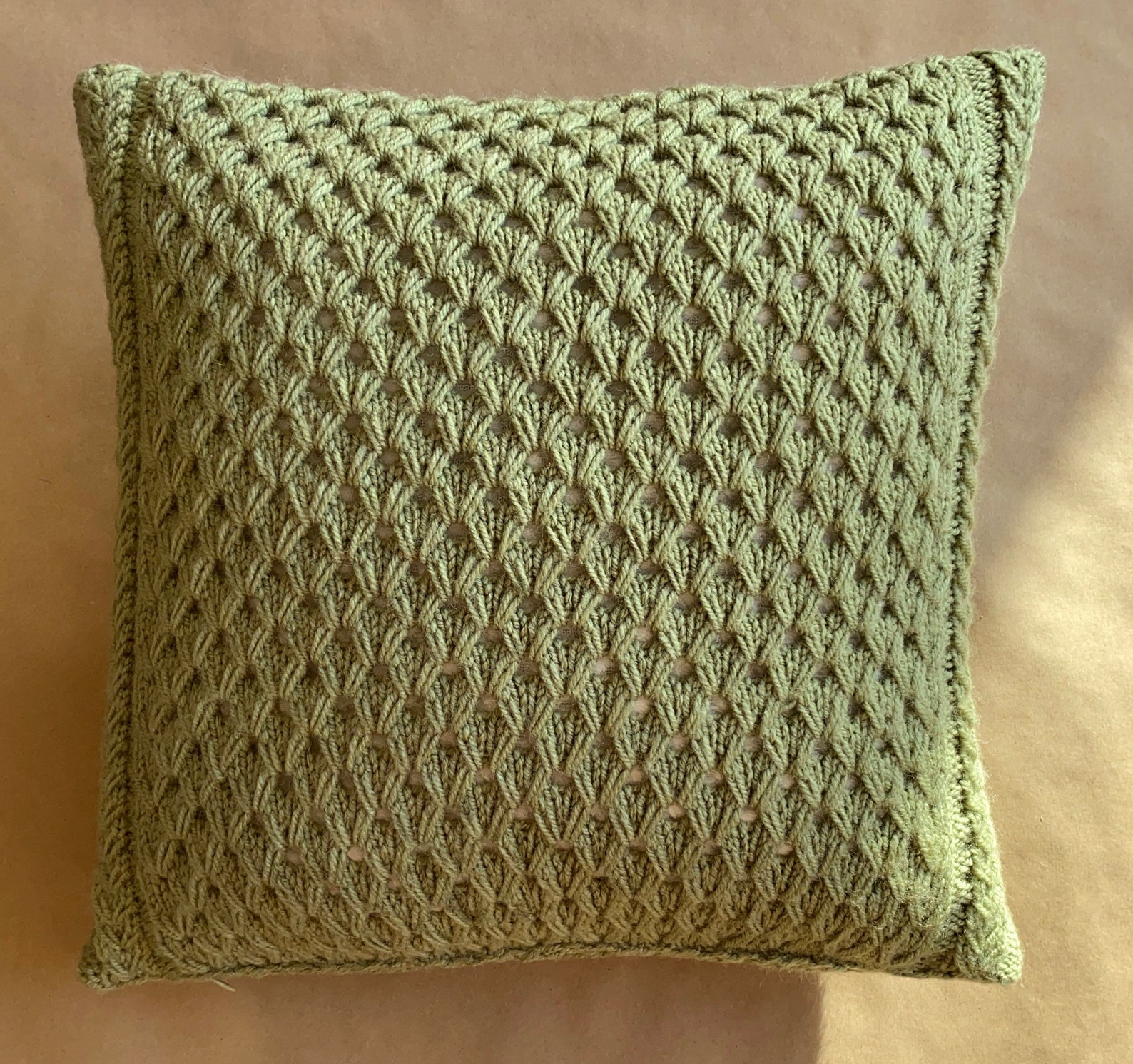 Cable Knit Cushion Pillow In Green / Decorative Knitted Throw Etsy