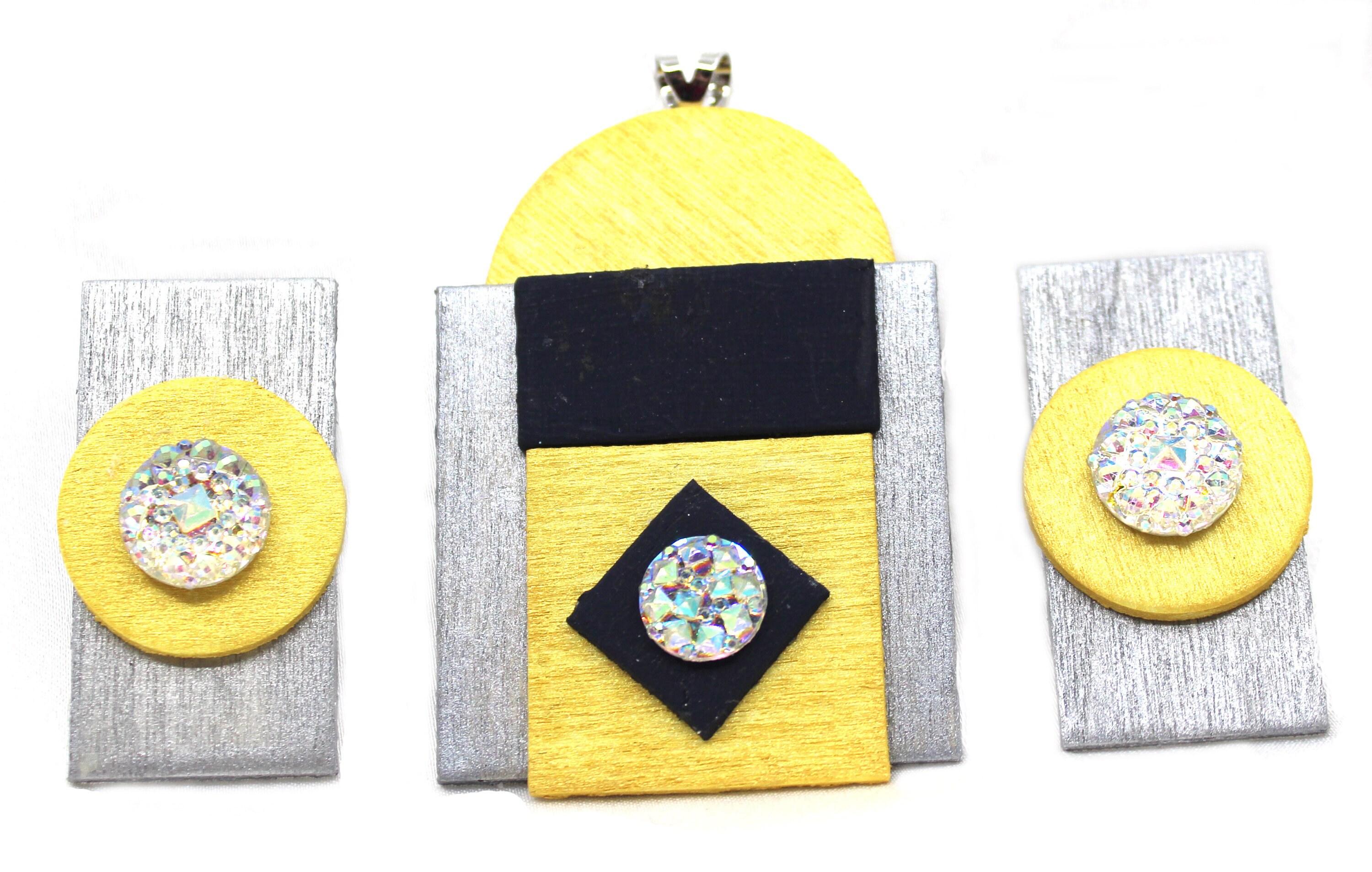 Lot de 6 pendentifs en bois en forme d'ange de Noël - Motif drapeau de