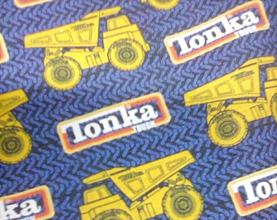 1 Yard Cotton Tonka Novelty Fabric, Tonka Truck Fabric, Tonka Dump Truck Material