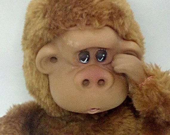 Vintage Russ Plush Rutherford III Toe and Finger Sucking Monkey, Rutherford III Plush Toy Monkey