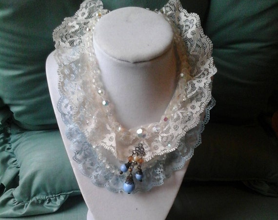 Victorian Steampunk Lace Choker or Collar, Handmade