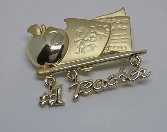 Vintage #1 Teacher Dangler Brooch, Danecraft