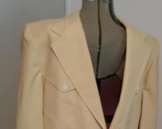 Men's Vintage Sports Jacket, Men's Sports Jacket Johnny Carson, Vintage Johnny Carson Sports Jacket, Men's Yellow Johnny Carson Sport Jacket