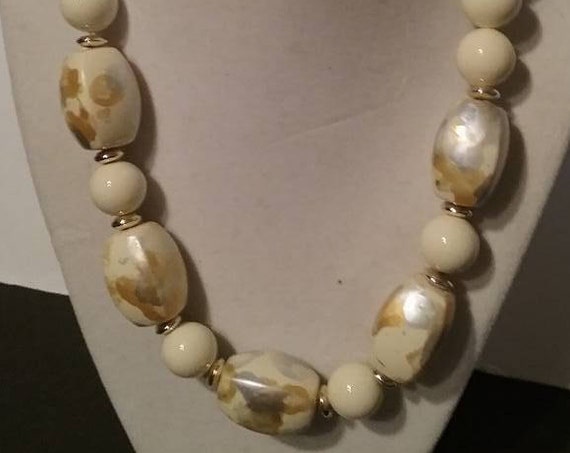 Vintage Ceramic Beaded Necklace,