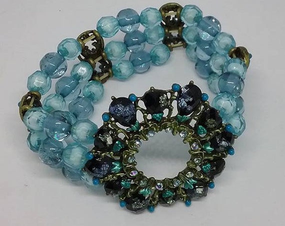 Blue Vintage Stretch Bracelet,