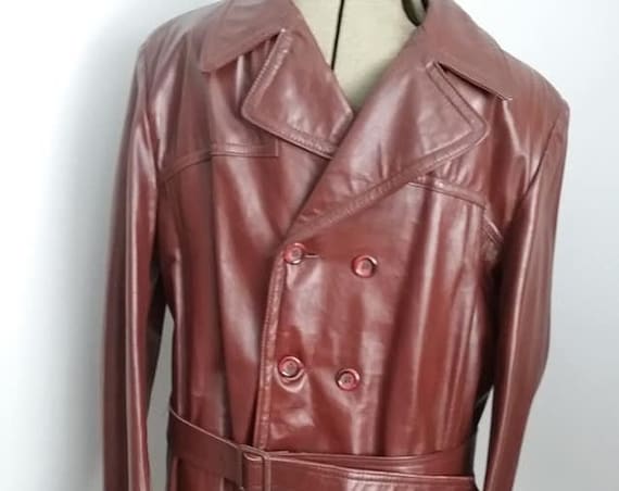 Vintage 70's Men's Brown Leather Coat