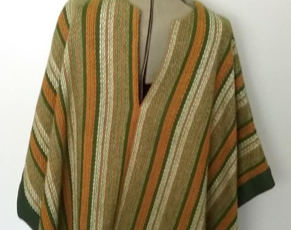 Vintage Woven Festival Type Poncho, Unisex, One Size